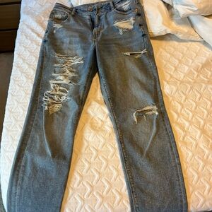 American Eagle Outfitters Blue Boyfriend Jeans Distressed